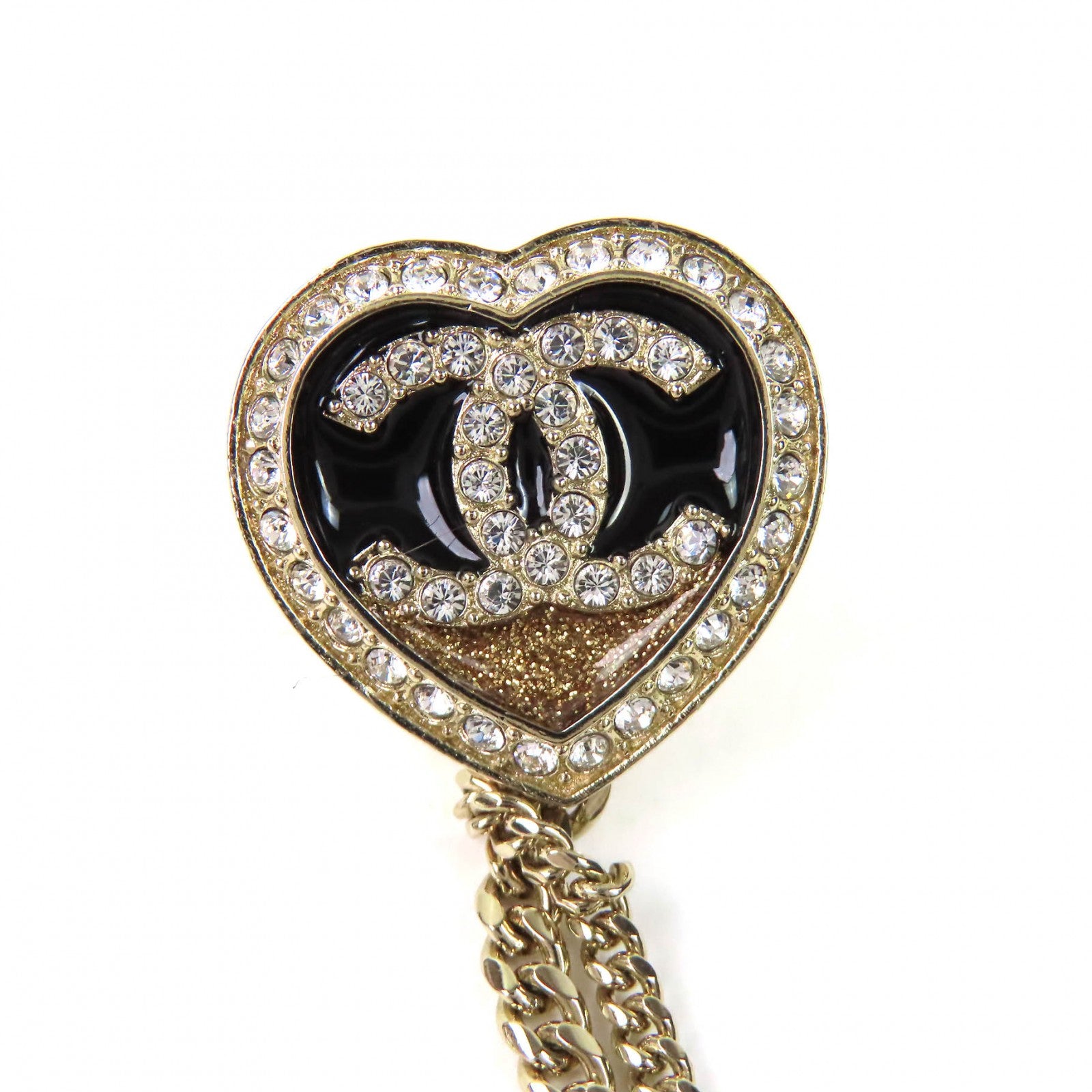 CHANEL gold CC logo chain crystal women's accessory / シャネル レディース ゴールド CCロゴ チェーン クリスタル アクセサリー