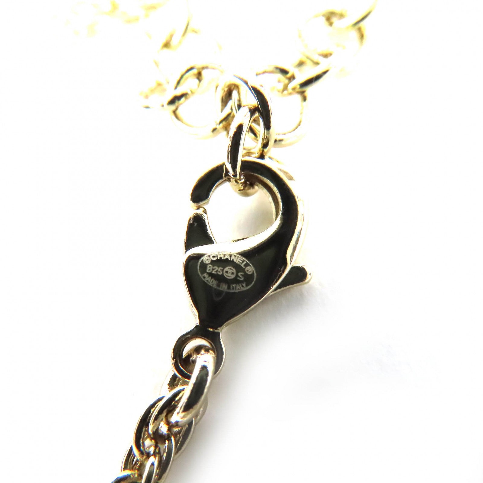 CHANEL gold CC logo chain crystal women's accessory / シャネル レディース ゴールド CCロゴ チェーン クリスタル アクセサリー