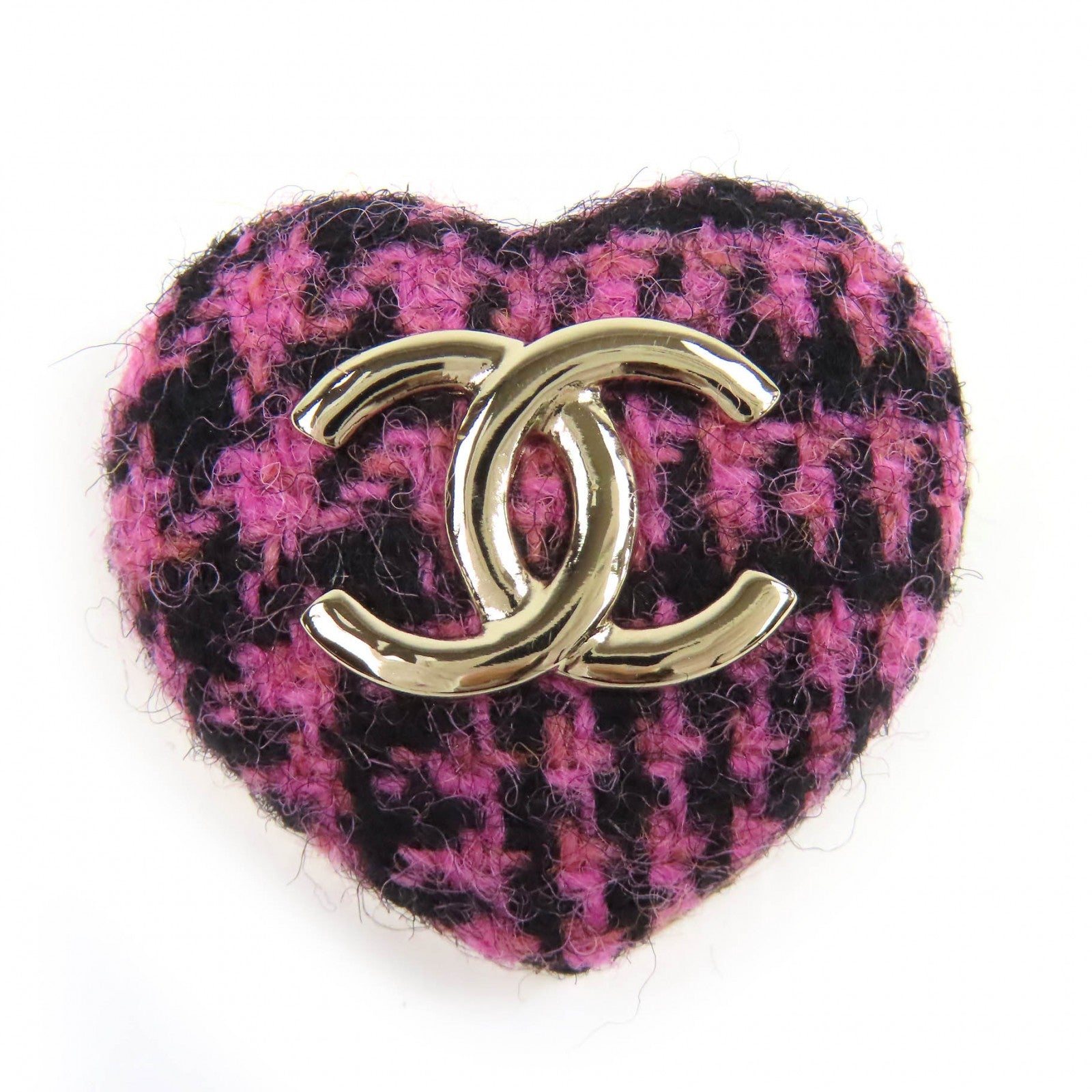 CHANEL pink tweed CC logo women's accessory / シャネル レディース ピンク ツイード CCロゴ アクセサリー