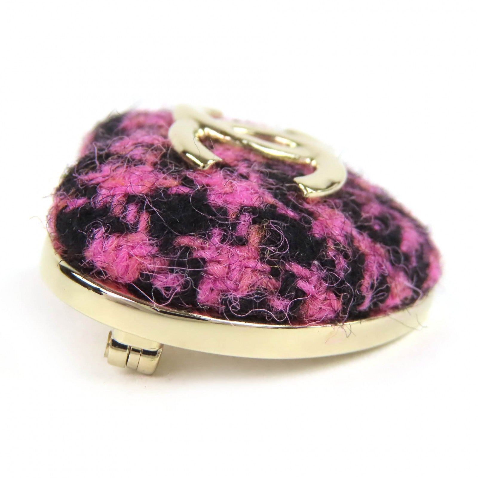 CHANEL pink tweed CC logo women's accessory / シャネル レディース ピンク ツイード CCロゴ アクセサリー