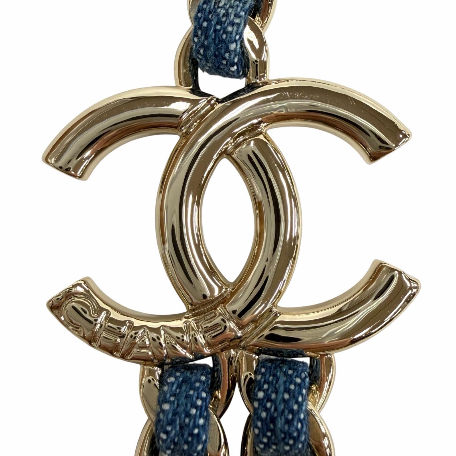 CHANEL blue CC logo chain women's accessory / シャネル レディース ブルー CCロゴ チェーン アクセサリー