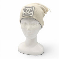CHANEL grey knit CC logo women's accessory / シャネル レディース グレー ニット CCロゴ アクセサリー