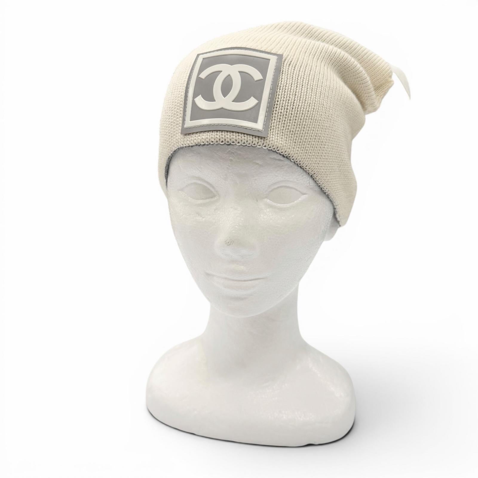 CHANEL grey knit CC logo women's accessory / シャネル レディース グレー ニット CCロゴ アクセサリー