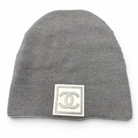 CHANEL grey knit CC logo women's accessory / シャネル レディース グレー ニット CCロゴ アクセサリー