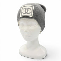 CHANEL grey knit CC logo women's accessory / シャネル レディース グレー ニット CCロゴ アクセサリー