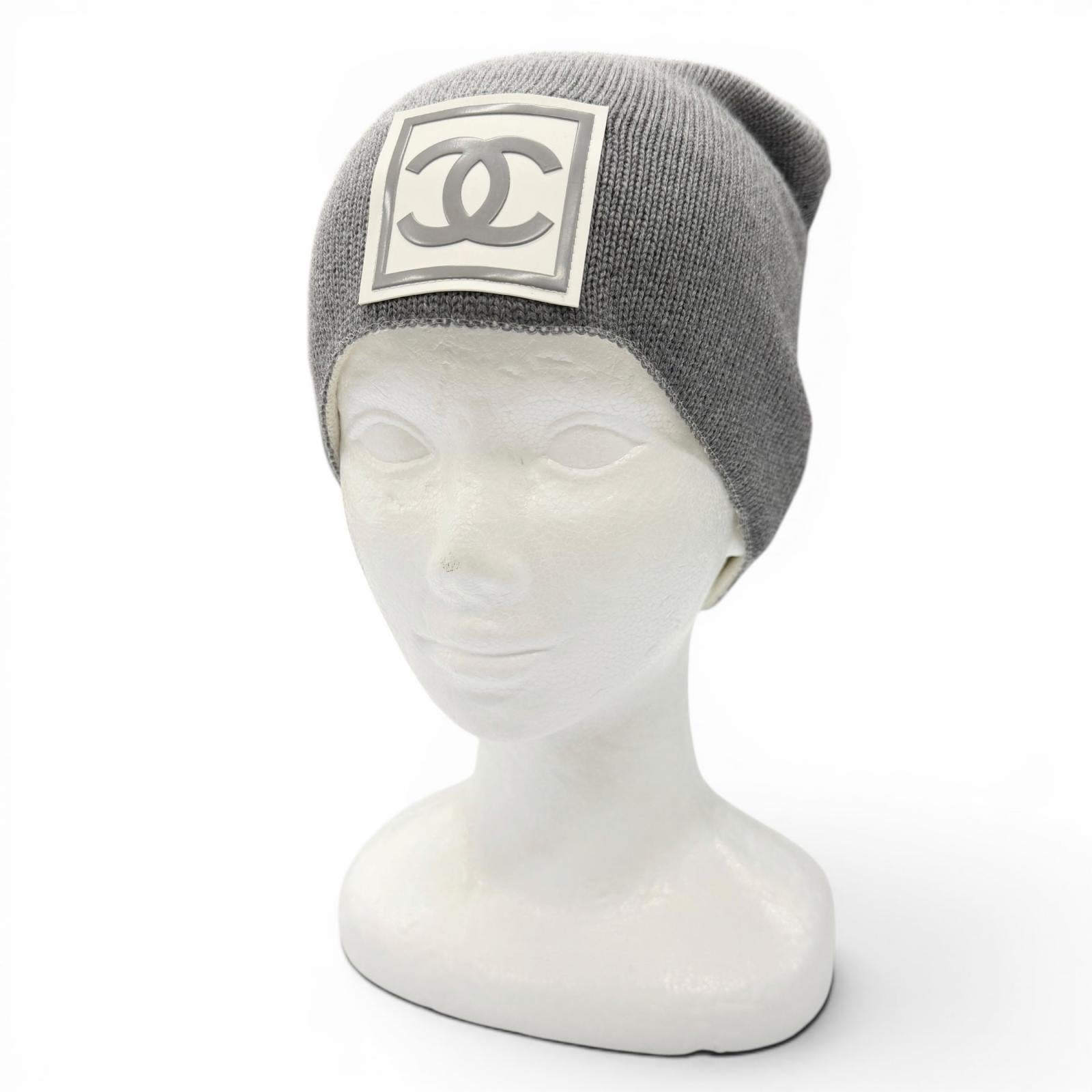CHANEL grey knit CC logo women's accessory / シャネル レディース グレー ニット CCロゴ アクセサリー