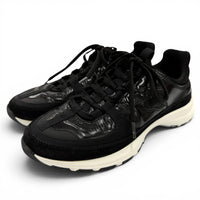 CHANEL Black Low cut sneakers Women COCO Mark Lace-up 01