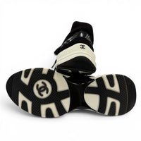 CHANEL Black Low cut sneakers Women COCO Mark Lace-up 04