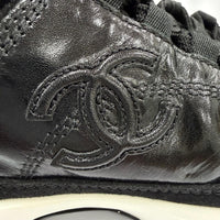 CHANEL Black Low cut sneakers Women COCO Mark Lace-up 07
