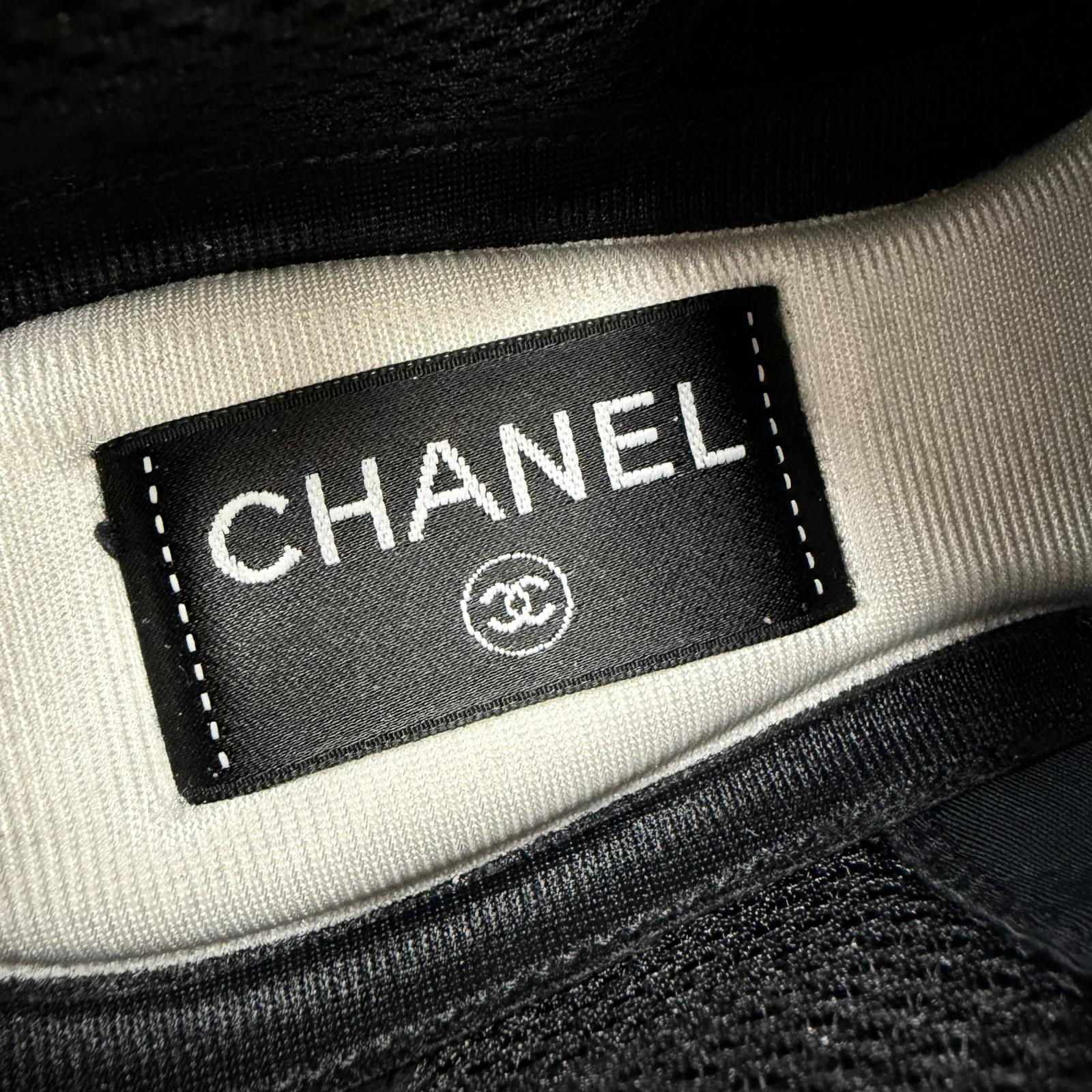 CHANEL Black Low cut sneakers Women COCO Mark Lace-up 09