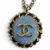 CHANEL Necklace Women COCO Mark Denim Design Chain 01
