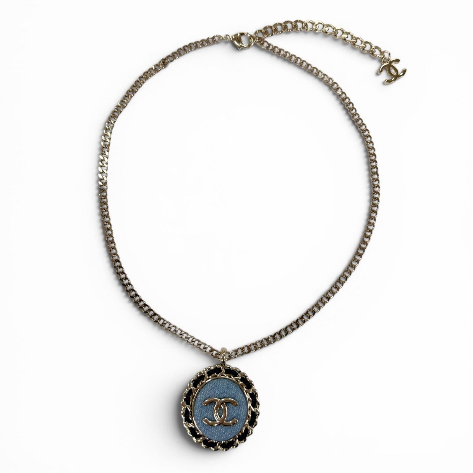 CHANEL Necklace Women COCO Mark Denim Design Chain 02