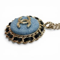 CHANEL Necklace Women COCO Mark Denim Design Chain 04