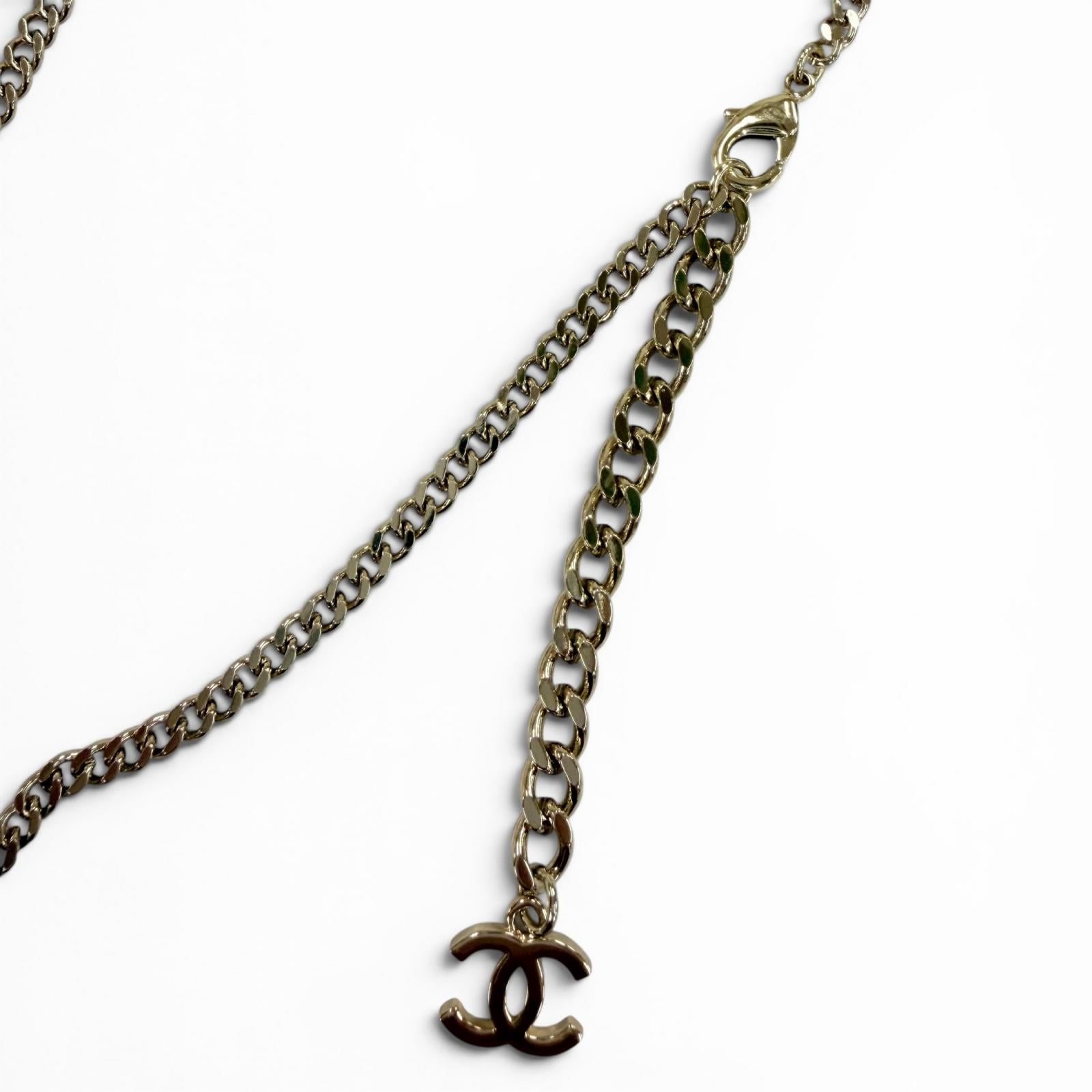 CHANEL Necklace Women COCO Mark Denim Design Chain 06