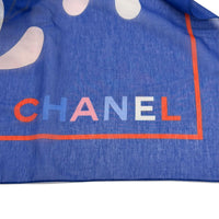 CHANEL Blue Women COCO Mark Floral Print Large Pareo 06