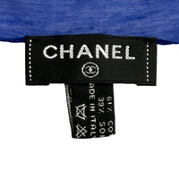 CHANEL Blue Women COCO Mark Floral Print Large Pareo 09