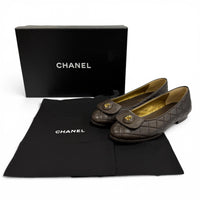 CHANEL Brown Ballet Shoes Women COCO Mark Matrasse 02