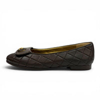 CHANEL Brown Ballet Shoes Women COCO Mark Matrasse 05