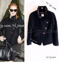 CHANEL 13PF Black Tartan Check Tweed Jacket 36 シャネル ブラック タータンチェック ツイード ジャケット 即発 - TC JAPAN