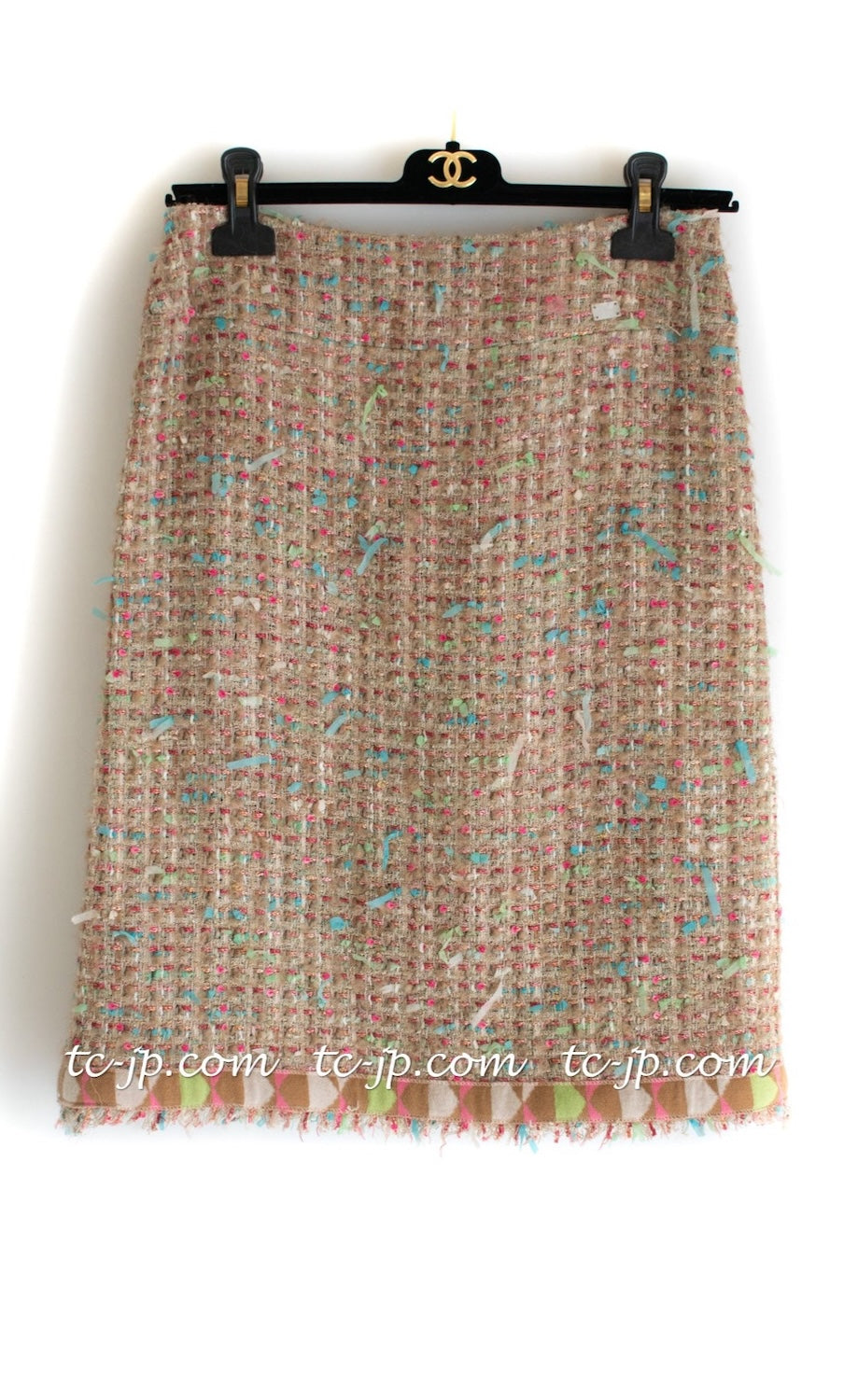 CHANEL 04A Beige Multi Color Lesage Skirt 38 シャネル ベージュ マルチカラー ルサージュ スカート 即発