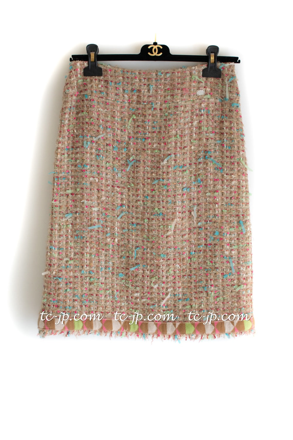 CHANEL 04A Beige Multi Color Lesage Skirt 38 シャネル ベージュ マルチカラー ルサージュ スカート 即発