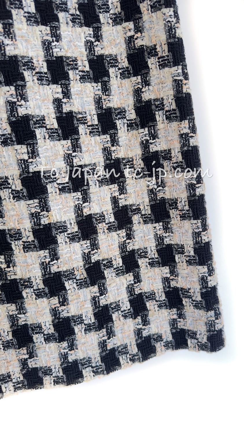 CHANEL 04PF Ivory Beige Bow Ribbon Jacket Skirt Suit 38 42 シャネル アイボリー ベージュ リボン ツイード ジャケット スカート スーツ 即発