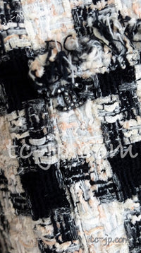 CHANEL 04PF Ivory Beige Bow Ribbon Jacket Skirt Suit 38 42 シャネル アイボリー ベージュ リボン ツイード ジャケット スカート スーツ 即発