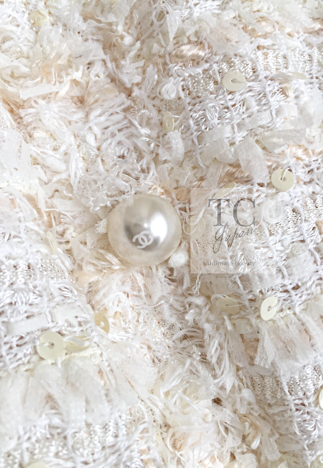 CHANEL 05S Ivory White Pearl Buttons Lesage Tweed Jacket Skirt Suit 36 40 42 シャネル アイボリー ホワイト パール CC ボタン ルサージュ ツイード ジャケット スカート スーツ 即発