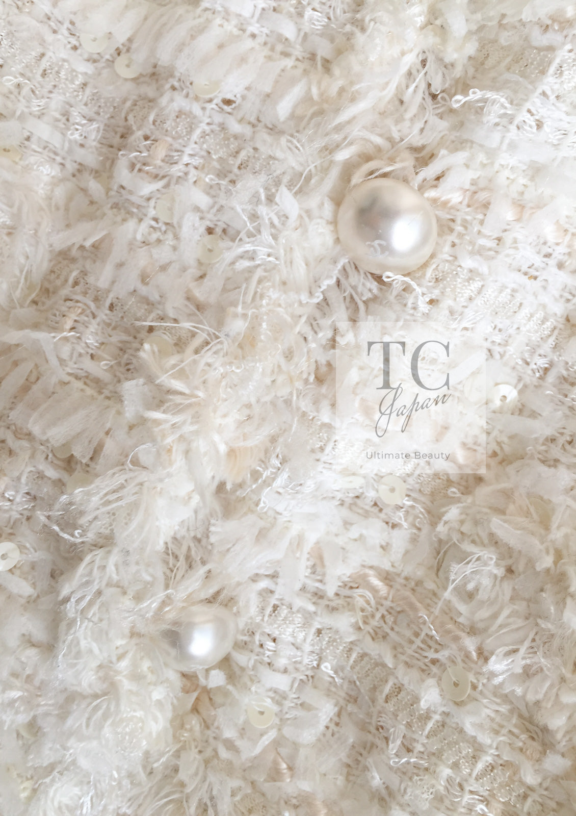 CHANEL 05S Ivory White Pearl Buttons Lesage Tweed Jacket Skirt Suit 36 40 42 シャネル アイボリー ホワイト パール CC ボタン ルサージュ ツイード ジャケット スカート スーツ 即発