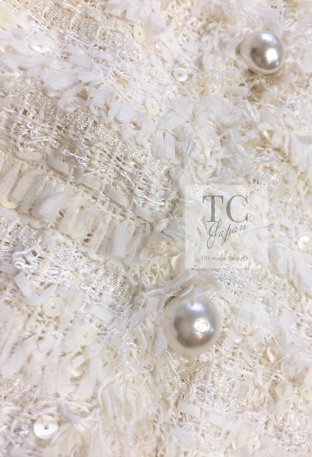 CHANEL 05S Ivory White Pearl Buttons Lesage Tweed Jacket Skirt Suit 36 40 42 シャネル アイボリー ホワイト パール CC ボタン ルサージュ ツイード ジャケット スカート スーツ 即発