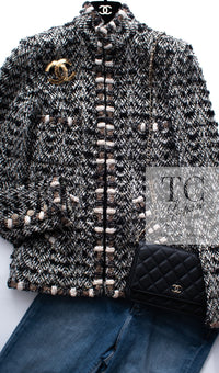 CHANEL 12PF Brown Black Metallic Tweed Jacket Skirt 36 シャネル ブラウン ブラック メタリック ツイード ジャケット スカート 即発