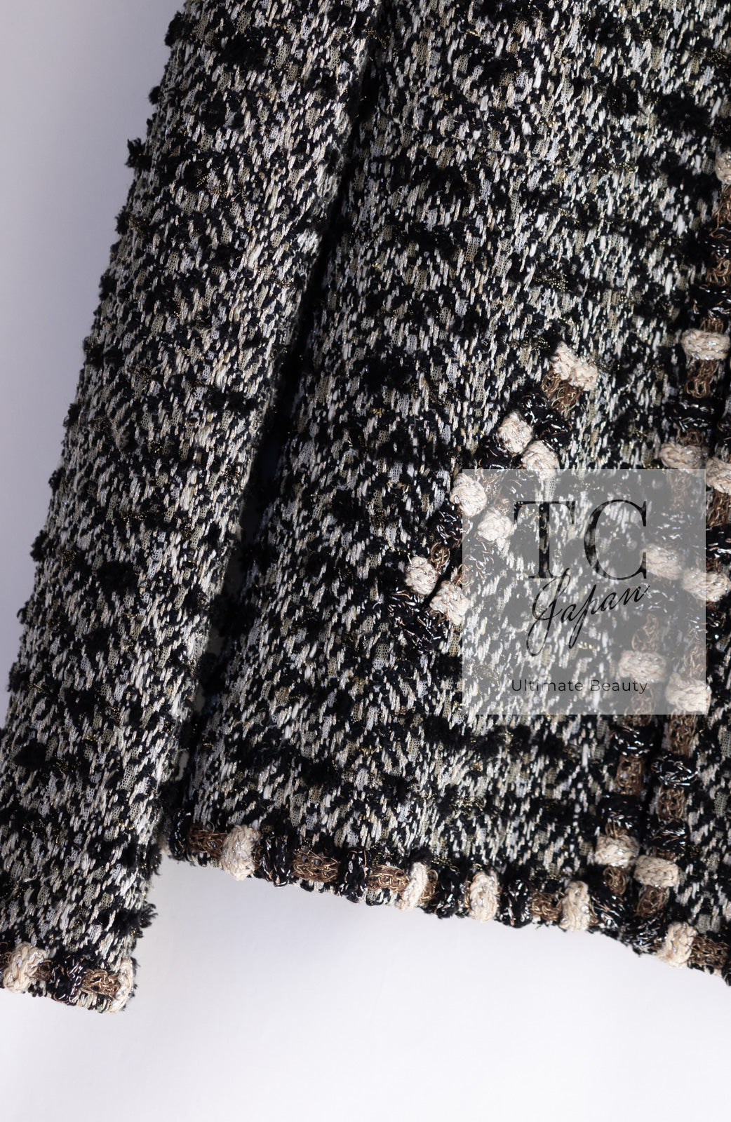 CHANEL 12PF Brown Black Metallic Tweed Jacket Skirt Suit 36 シャネル ブラウン ブラック メタリック ツイード ジャケット スカート スーツ 即発