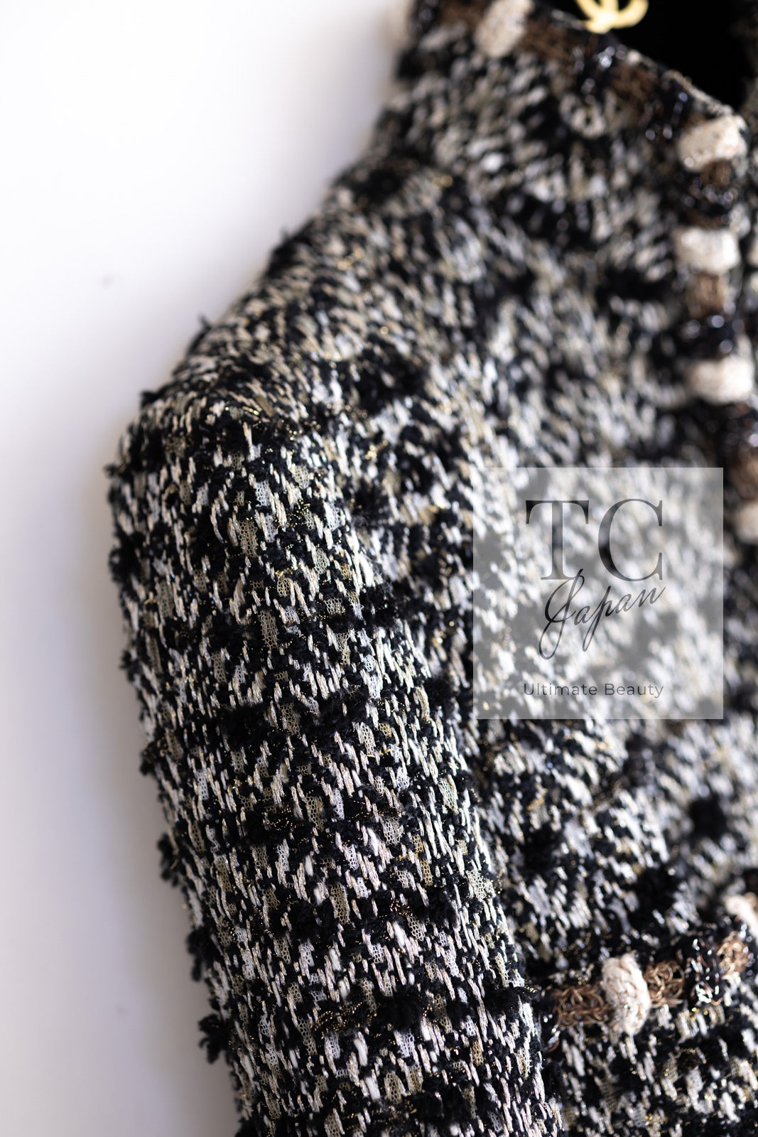 CHANEL 12PF Brown Black Metallic Tweed Jacket Skirt Suit 36 シャネル ブラウン ブラック メタリック ツイード ジャケット スカート スーツ 即発 - TC JAPAN