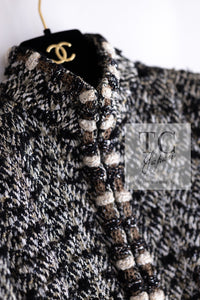 CHANEL 12PF Brown Black Metallic Tweed Jacket Skirt Suit 36 シャネル ブラウン ブラック メタリック ツイード ジャケット スカート スーツ 即発