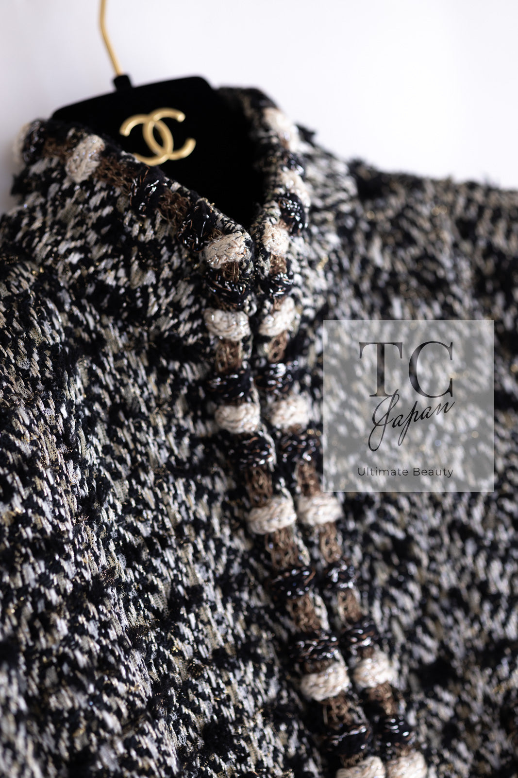 CHANEL 12PF Brown Black Metallic Tweed Jacket Skirt Suit 36 シャネル ブラウン ブラック メタリック ツイード ジャケット スカート スーツ 即発