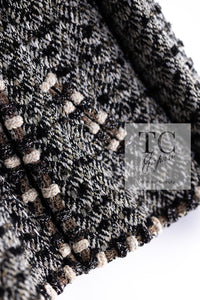 CHANEL 12PF Brown Black Metallic Tweed Jacket Skirt Suit 36 シャネル ブラウン ブラック メタリック ツイード ジャケット スカート スーツ 即発