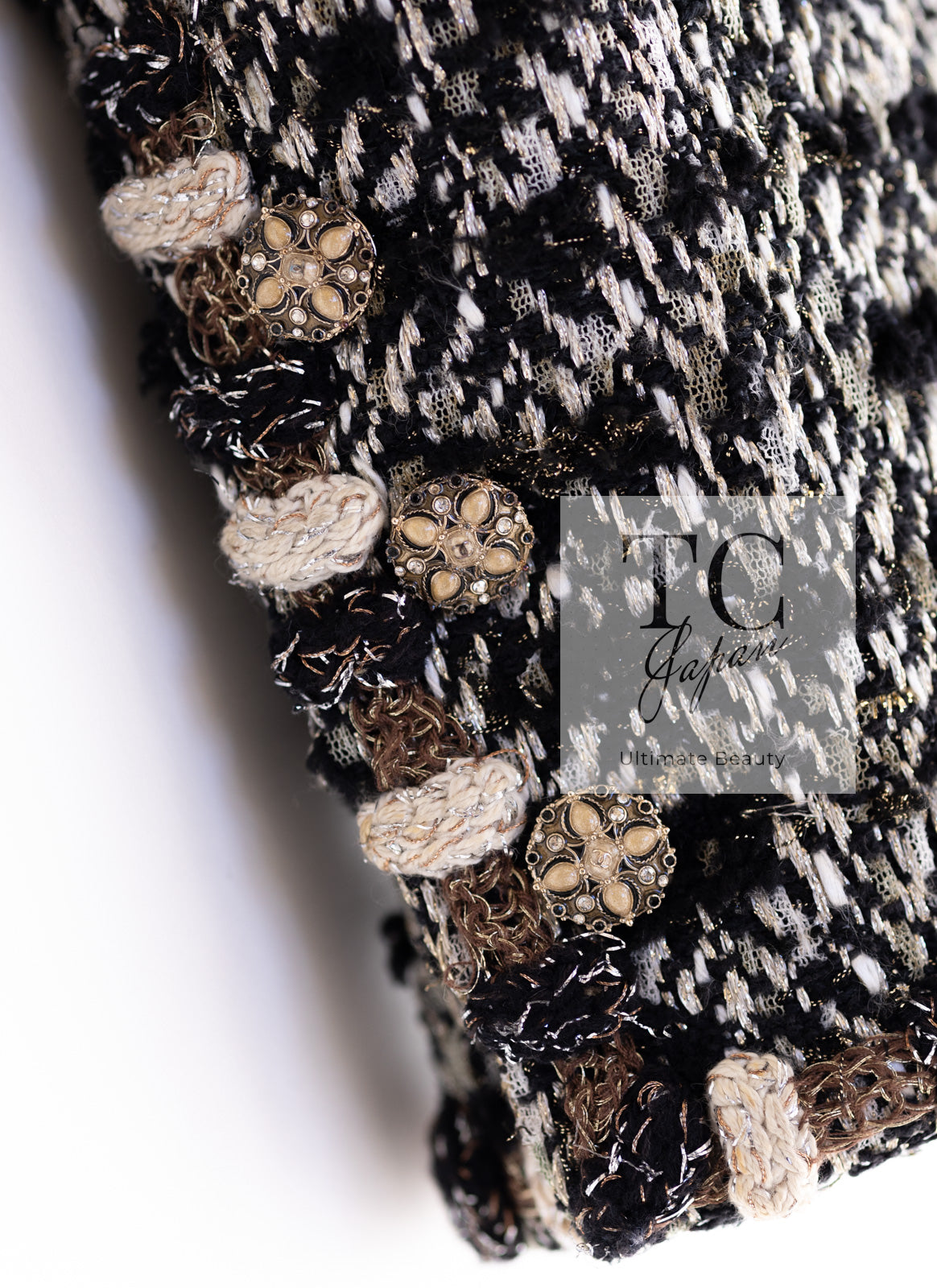 CHANEL 12PF Brown Black Metallic Tweed Jacket Skirt Suit 36 シャネル ブラウン ブラック メタリック ツイード ジャケット スカート スーツ 即発