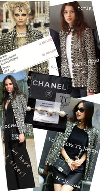 CHANEL 12PF Brown Black Metallic Tweed Jacket Skirt Suit 36 シャネル ブラウン ブラック メタリック ツイード ジャケット スカート スーツ 即発
