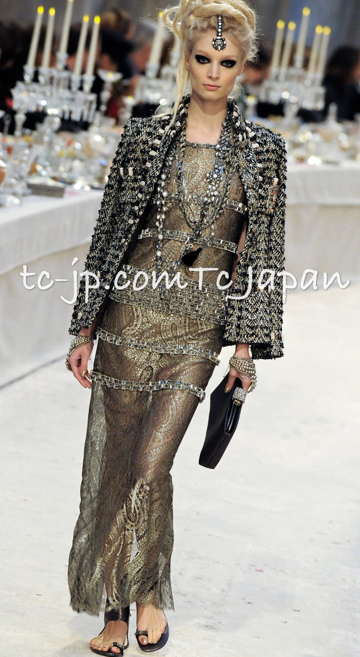 CHANEL 12PF Brown Black Metallic Tweed Jacket Skirt Suit 36 シャネル ブラウン ブラック メタリック ツイード ジャケット スカート スーツ 即発 - TC JAPAN