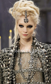 CHANEL 12PF Brown Black Metallic Tweed Jacket Skirt Suit 36 シャネル ブラウン ブラック メタリック ツイード ジャケット スカート スーツ 即発 - TC JAPAN