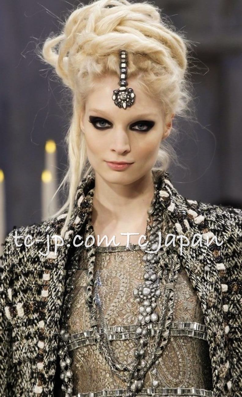 CHANEL 12PF Brown Black Metallic Tweed Jacket Skirt Suit 36 シャネル ブラウン ブラック メタリック ツイード ジャケット スカート スーツ 即発 - TC JAPAN