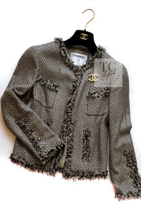 CHANEL 07S Gold Black Tweed Jacket 34 シャネル ゴールド ブラック ツイード ジャケット 即発
