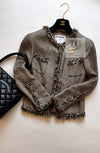 CHANEL 07S Gold Black Tweed Jacket 34 シャネル ゴールド ブラック ツイード ジャケット 即発