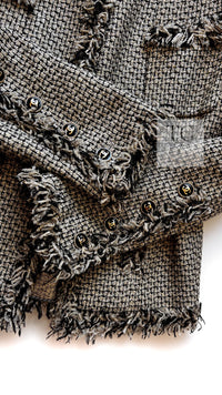 CHANEL 07S Gold Black Tweed Jacket 34 シャネル ゴールド ブラック ツイード ジャケット 即発