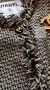 CHANEL 07S Gold Black Tweed Jacket 34 シャネル ゴールド ブラック ツイード ジャケット 即発