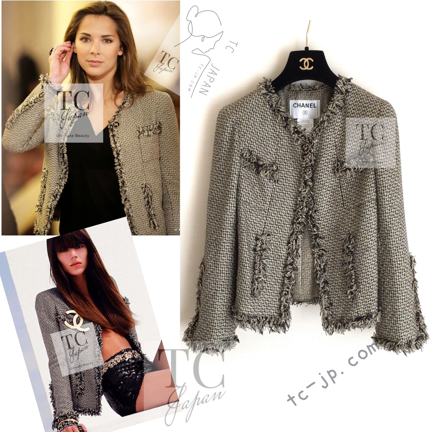 CHANEL 07S Gold Black Tweed Jacket 34 シャネル ゴールド ブラック ツイード ジャケット 即発