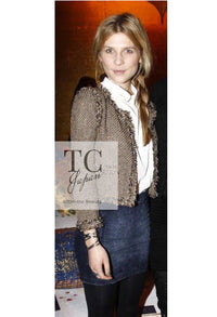 CHANEL 07S Gold Black Tweed Jacket 34 シャネル ゴールド ブラック ツイード ジャケット 即発