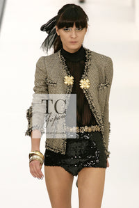 CHANEL 07S Gold Black Tweed Jacket 34 シャネル ゴールド ブラック ツイード ジャケット 即発