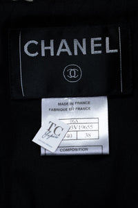 CHANEL 06A Black Herringbone Chevron Wool Tweed Jacket Kate Moss 38 シャネル ブラック シェベロン ウール ツイード ジャケット ケイトモス着 即発