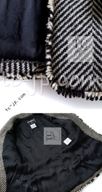 CHANEL 06A Brown Herringbone Chevron Wool Tweed Jacket Kate Moss 40 シャネル ブラウン シェベロン ウール ツイード ジャケット ケイトモス着